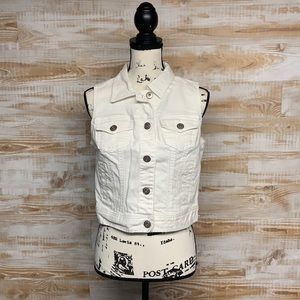 Maurices white denim vest